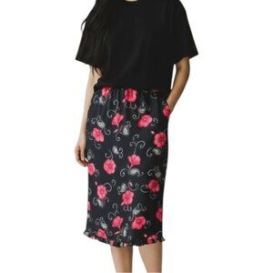 4/$20 Kathy Ireland Ruffle Trim Floral Skirt